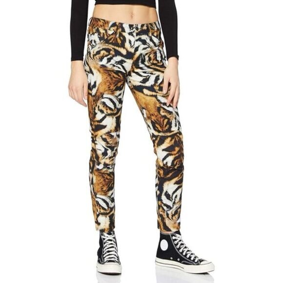 G-Star Raw Womens 5622 3D Mid Boyfriend Tiger Print Trouser Multicolor Size 29 - Picture 1 of 13